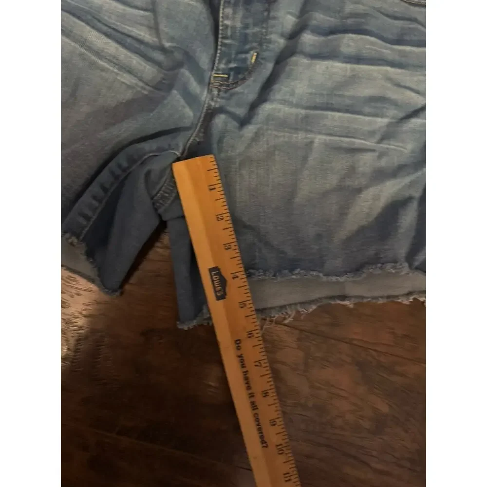 American Eagle Super Hi-Rise Shortie Stretch Blue Denim Shorts Plus Size 18 - Picture 11 of 12